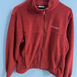 Columbia Fleece Jacket Red Size Large